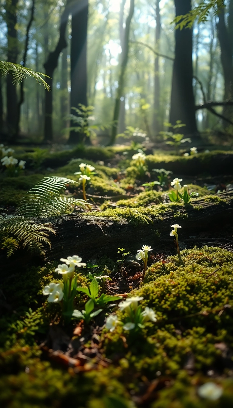 Free AI Spring Forest Floor iPhone Appealing Wallpaper